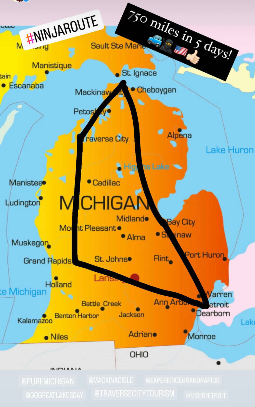 Michigan Road Trip Route Map - The 
