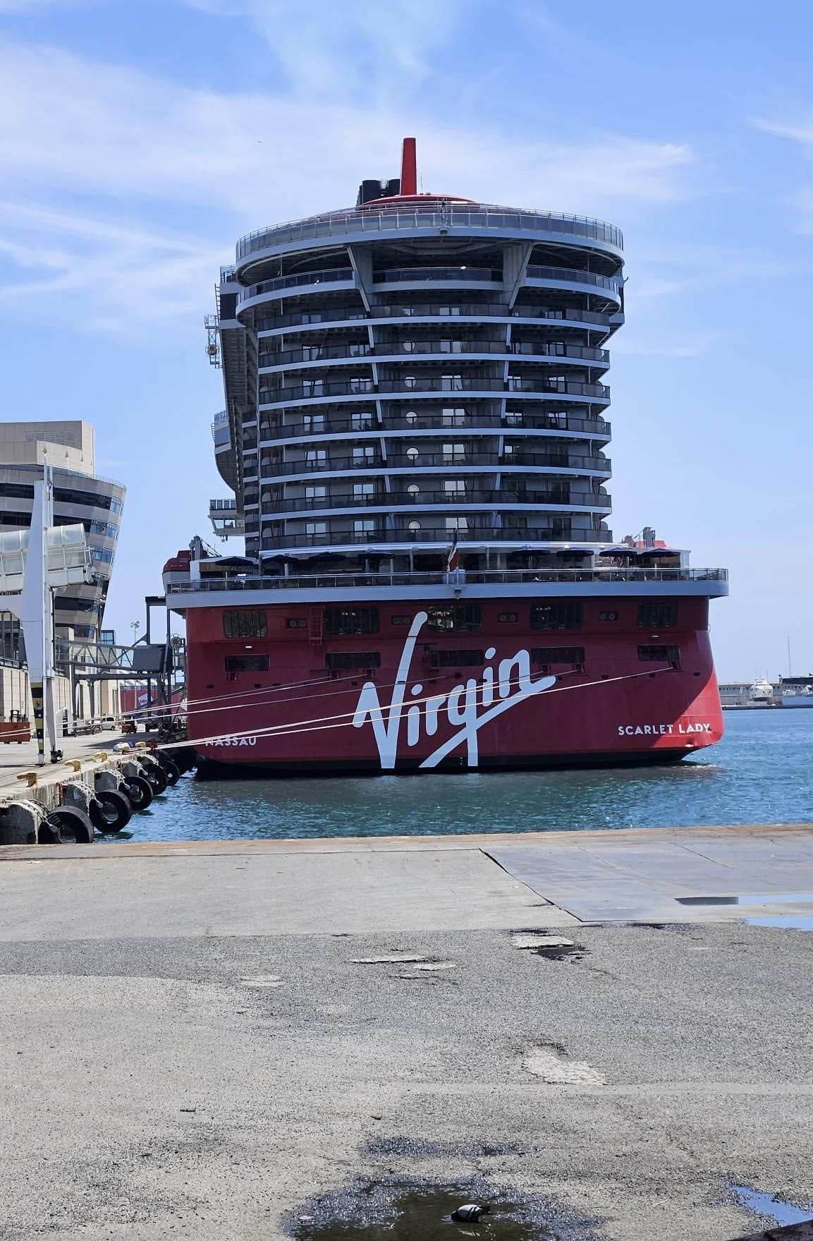 Scarlet Lady docked in Barcelona 